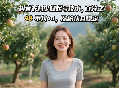 抖音农村少妇起号技术，百分之98不判AI，涨粉快且稳定 2025-05-13 分类：VIP教程 / 短视频 / 网赚项目 评论(0)-SSOKS网创项目-分享创业资讯_最新网络项目资源