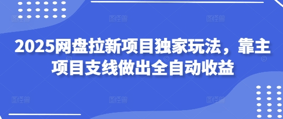 2025网盘拉新项目独家玩法，靠主项目支线做出全自动收益-SSOKS网创项目-分享创业资讯_最新网络项目资源