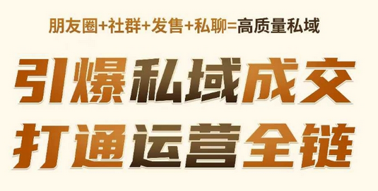 高成交私聊转化，引爆私域成交，打通运营全链-SSOKS网创项目-分享创业资讯_最新网络项目资源