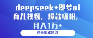 deepseek+即梦ai育儿视频，爆款吸粉，月入1w-SSOKS网创项目-分享创业资讯_最新网络项目资源