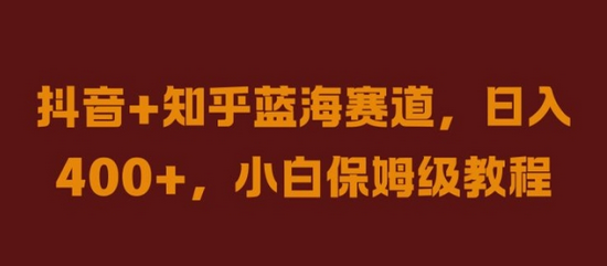 抖音+知乎蓝海赛道，日入几张，小白保姆级教程-SSOKS网创项目-分享创业资讯_最新网络项目资源