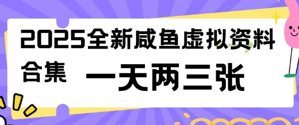 2025全新闲鱼虚拟资料项目合集，成本低，操作简单，一天两三张-SSOKS网创项目-分享创业资讯_最新网络项目资源