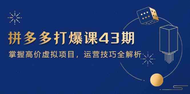 拼多多打爆课第 43 期，掌握高价虚拟项目，运营技巧全解析（15节）-SSOKS网创项目-分享创业资讯_最新网络项目资源