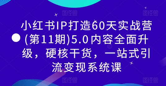 小红书IP打造60天实战营(第11期)5.0​内容全面升级，硬核干货，一站式引流变现系统课-SSOKS网创项目-分享创业资讯_最新网络项目资源