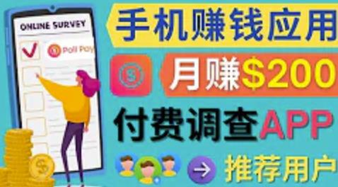 使用手机完成在线调查，推荐新用户，任务简单，适合业余赚钱，月赚200美元-SSOKS网创项目-分享创业资讯_最新网络项目资源