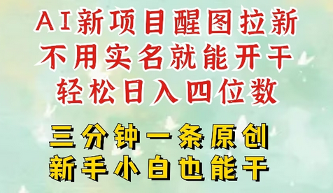 AI新风口，2025拉新项目，醒图拉新强势来袭，五分钟一条作品，单号日入四位数-SSOKS网创项目-分享创业资讯_最新网络项目资源