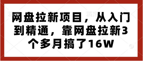 网盘拉新项目，从入门到精通，靠网盘拉新3个多月搞了16W-SSOKS网创项目-分享创业资讯_最新网络项目资源