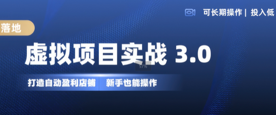 虚拟项目实战3.0，打造自动盈利店铺，可长期操作投入低，新手也能操作-SSOKS网创项目-分享创业资讯_最新网络项目资源