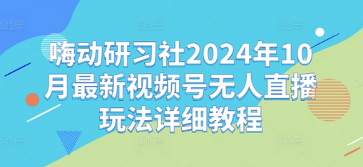 嗨动研习社2024年10月最新视频号无人直播玩法详细教程-SSOKS网创项目-分享创业资讯_最新网络项目资源