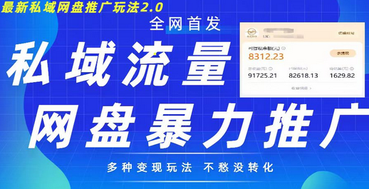 最新暴力私域网盘拉新玩法2.0，多种变现模式，并打造私域回流，轻松日入500+-SSOKS网创项目-分享创业资讯_最新网络项目资源