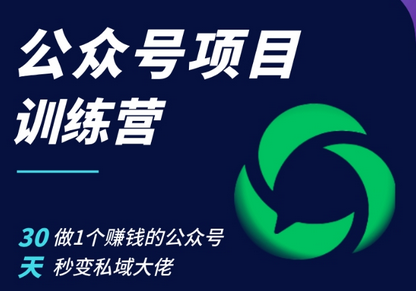 公众号项目训练营，30天做1个赚钱的公众号，秒变私域大佬-SSOKS网创项目-分享创业资讯_最新网络项目资源
