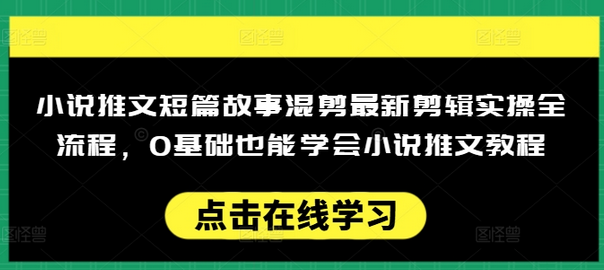 小说推文短篇故事混剪最新剪辑实操全流程，0基础也能学会小说推文教程，肯干多发日入多张-SSOKS网创项目-分享创业资讯_最新网络项目资源