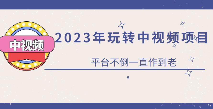 2023一心0基础玩转中视频项目：平台不倒，一直做到老【揭秘】-SSOKS网创项目-分享创业资讯_最新网络项目资源