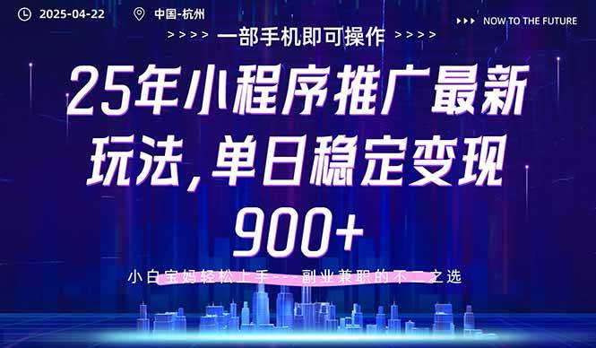（14494期）25年小程序推广最新玩法，单日稳定变现900+，小白轻松上手-SSOKS网创项目-分享创业资讯_最新网络项目资源