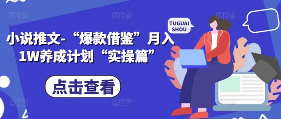 小说推文-“爆款借鉴”月入1W养成计划“实操篇”-SSOKS网创项目-分享创业资讯_最新网络项目资源