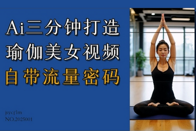 Ai3分钟打造瑜伽美女视频，自带流量密码 2025-01-16 分类：VIP教程 / 网赚教程 / 网赚项目 评论(0)-SSOKS网创项目-分享创业资讯_最新网络项目资源