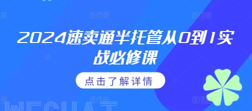 2024速卖通半托管从0到1实战必修课，掌握通投广告打法、熟悉速卖通半托管的政策细节-SSOKS网创项目-分享创业资讯_最新网络项目资源