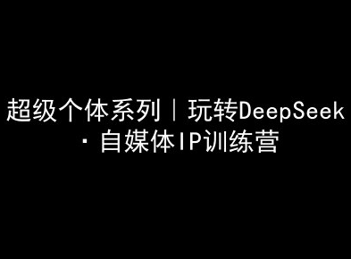超级个体系列，玩转DeepSeek·自媒体IP训练营，deepseek教程-SSOKS网创项目-分享创业资讯_最新网络项目资源