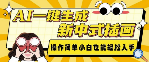 AI一键生成新中式插画， 操作简单，小白也能轻松入手-SSOKS网创项目-分享创业资讯_最新网络项目资源