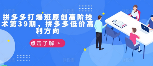 拼多多打爆班原创高阶技术第39期，拼多多低价高利方向-SSOKS网创项目-分享创业资讯_最新网络项目资源