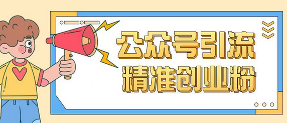 公众号引流创业粉玩法，0基础即可轻松掌握流量-SSOKS网创项目-分享创业资讯_最新网络项目资源