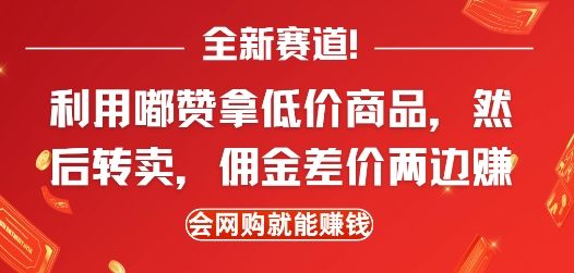全新赛道，利用嘟赞拿低价商品，然后去闲鱼转卖佣金，差价两边赚，会网购就能挣钱-SSOKS网创项目-分享创业资讯_最新网络项目资源