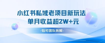 小红书私域项目新玩法，单月变现过W+-SSOKS网创项目-分享创业资讯_最新网络项目资源