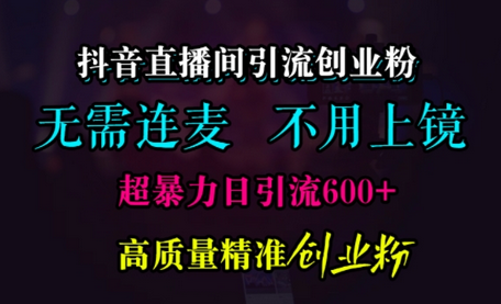 抖音直播间引流创业粉，无需连麦、无需上镜，超暴力日引流600+高质量精准创业粉-SSOKS网创项目-分享创业资讯_最新网络项目资源
