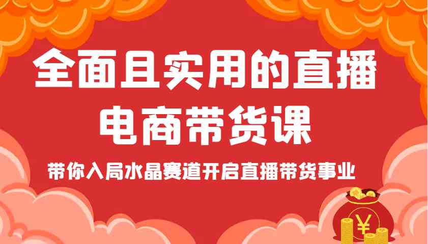 全面且实用的直播电商带货课，带你入局水晶赛道开启直播带货事业-SSOKS网创项目-分享创业资讯_最新网络项目资源