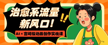 治愈系流量新风口，AI+宫崎骏动画创作实战课，从0到1打造爆款视频-SSOKS网创项目-分享创业资讯_最新网络项目资源