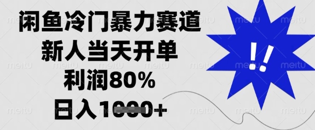 闲鱼冷门暴力赛道，新人当天开单，利润80%，日入1k+【揭秘】-SSOKS网创项目-分享创业资讯_最新网络项目资源