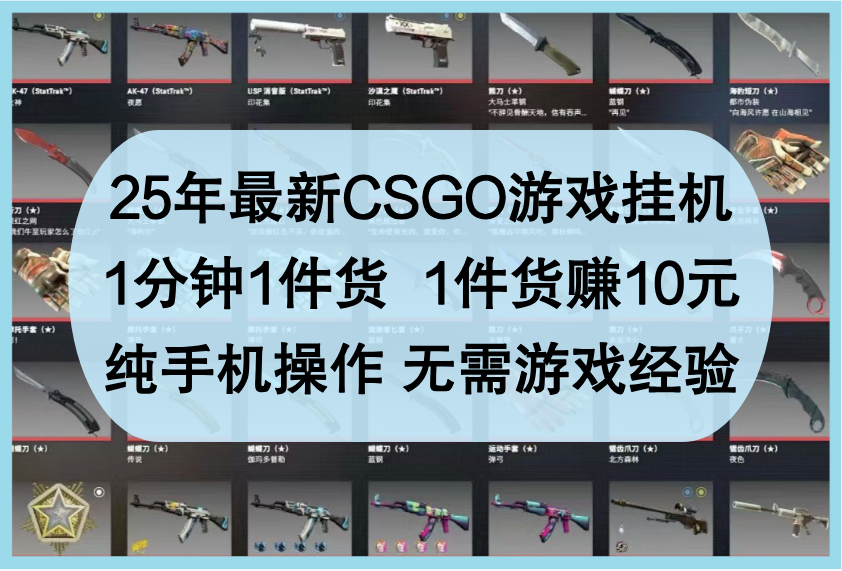 25年最新CSGO游戏挂机，1分钟1件货，1件货赚10元，纯手机操作，无需游戏经验-SSOKS网创项目-分享创业资讯_最新网络项目资源