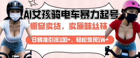 AI起号美女骑电车视频，日精准引流100+，轻松变现1W+-SSOKS网创项目-分享创业资讯_最新网络项目资源