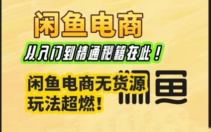 闲鱼电商实战课，从入门到精通秘籍在此，闲鱼电商无货源玩法超燃! 2025-02-08 分类：VIP教程 / 网赚教程 / 网赚项目 评论(0)-SSOKS网创项目-分享创业资讯_最新网络项目资源
