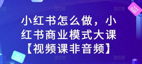 小红书怎么做，小红书商业模式大课【视频课非音频】-SSOKS网创项目-分享创业资讯_最新网络项目资源