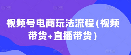 视频号电商玩法流程(视频带货+直播带货)-SSOKS网创项目-分享创业资讯_最新网络项目资源