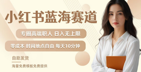 小红书蓝海赛道，圈中高端职场人，月入无上限，可矩阵，内含私域实操教程!-SSOKS网创项目-分享创业资讯_最新网络项目资源