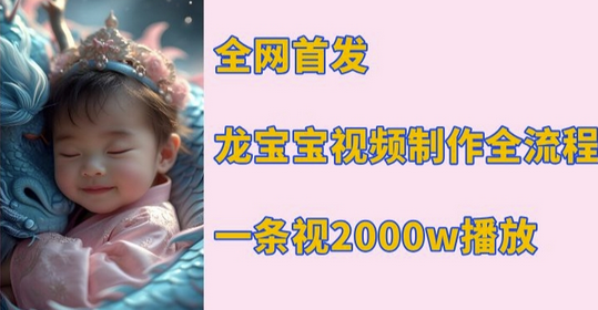 全网首发，龙宝宝视频制作教程，一条视频2000w播放-SSOKS网创项目-分享创业资讯_最新网络项目资源