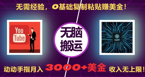 无需经验，0基础复制粘贴赚美刀，动动手指，月入3000+刀，无上限-SSOKS网创项目-分享创业资讯_最新网络项目资源