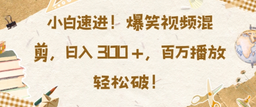 小白速进，爆笑视频混剪，日入3张，百万播放轻松破-SSOKS网创项目-分享创业资讯_最新网络项目资源