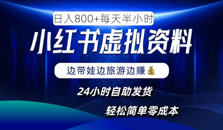 小红书虚拟资料项目，日入8张，简单易操作，24小时网盘自动发货，零成本，轻松玩赚副业-SSOKS网创项目-分享创业资讯_最新网络项目资源