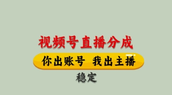 视频号直播分成，全程托管招募，单月轻松变现8k【揭秘】-SSOKS网创项目-分享创业资讯_最新网络项目资源